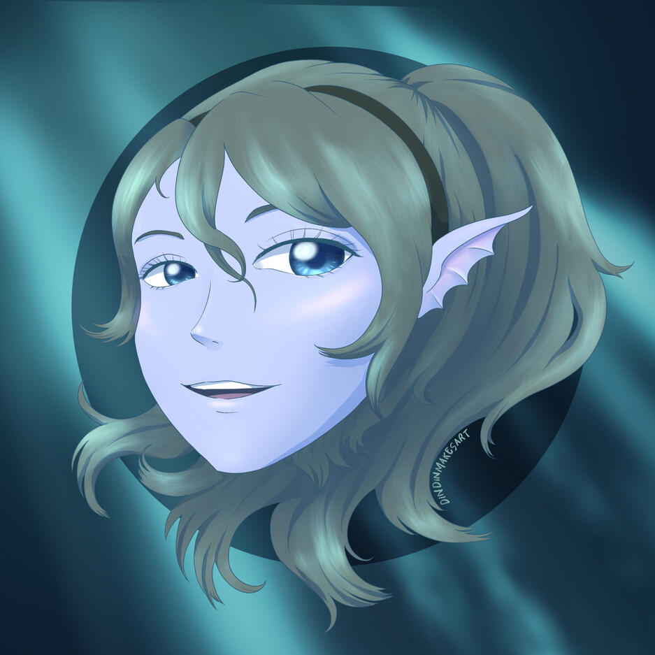 COMMISSIONED - Water Genasi, Rendered Head Icon