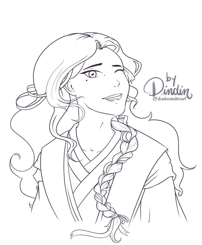 ✦ 10 $ | ₱400 ✦ Waist-Up Lineart (Client&#39;s Original Character)